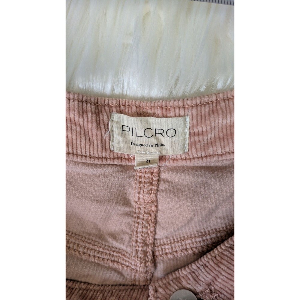 Anthropologie Pilcro Size 31 Robbie Pink Corduroy Pants High Rise Flare Jeans - Picture 8 of 13